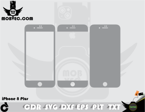 IPHONE 8 Plus Skin Cut Template Vector - Image 2