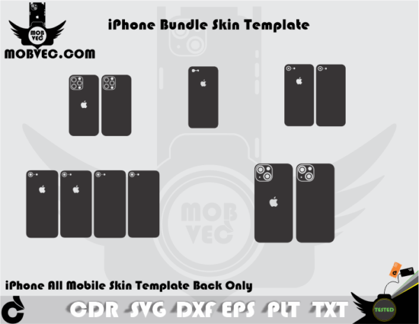 iPhone Bundle Back Skin Template Vector
