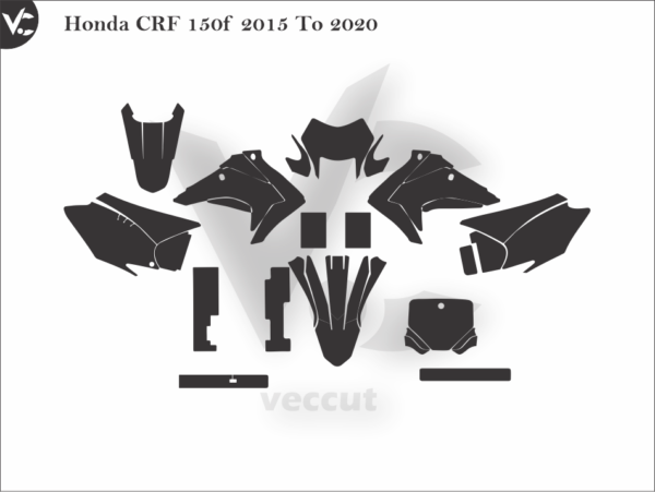 Honda CRF 150f 2015 To 2020 Wrap Cut Template