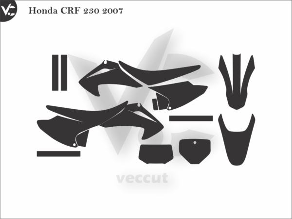 Honda CRF 230 2007 Wrap Cut Template - VectorGi Digital Market