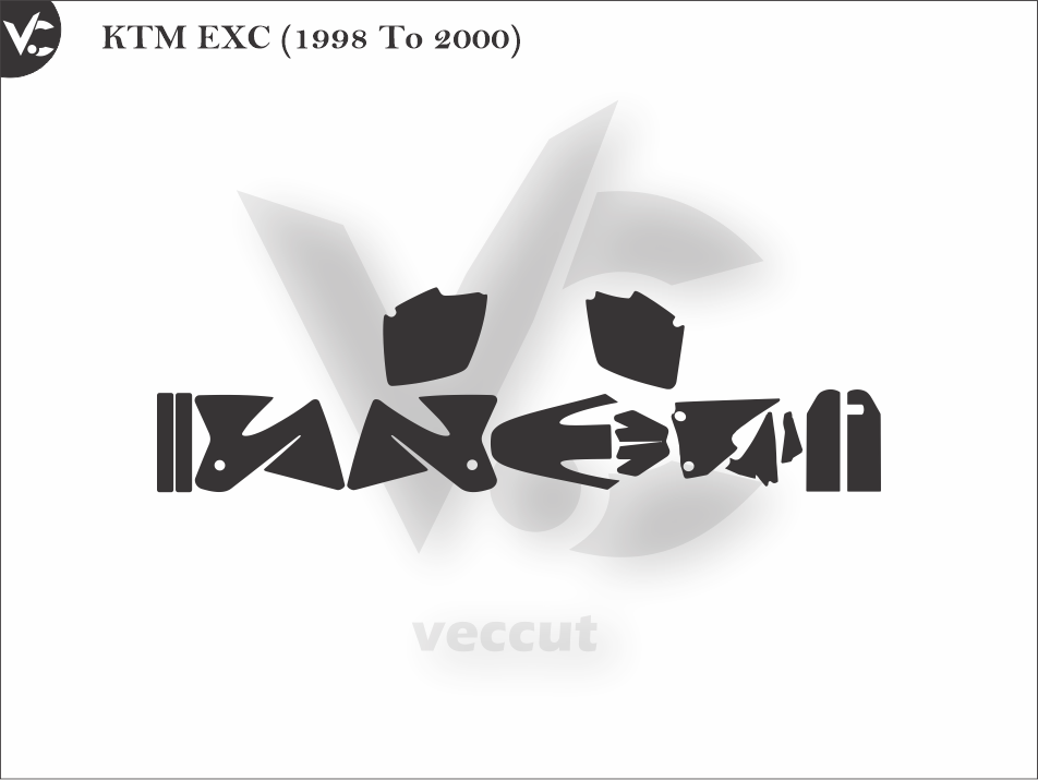 KTM EXC (1998 To 2000) Wrap Cut Template - VectorGi Digital Market