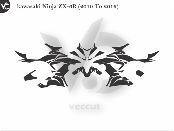Kawasaki Ninja ZX-6R (2010 To 2016) Wrap Cut Template - VectorGi ...