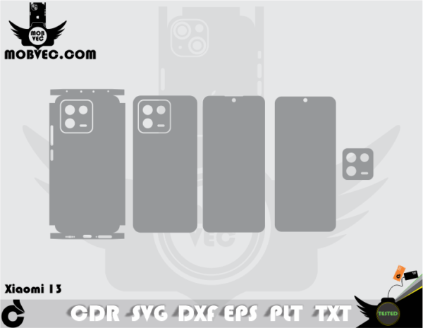 Xiaomi 13 Skin Cut Template Vector