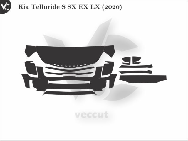 Kia Telluride S SX EX LX (2020) Car Wrap or PPF Template - VectorGi ...