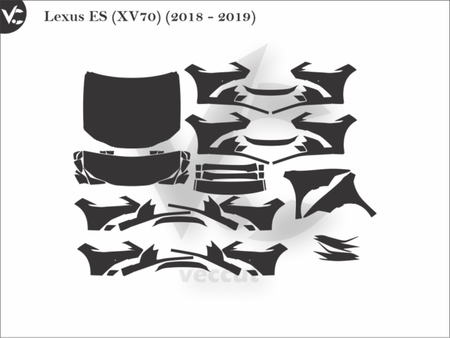 Lexus ES (XV70) (2018 - 2019) Car Wrap or PPF Template - VectorGi ...