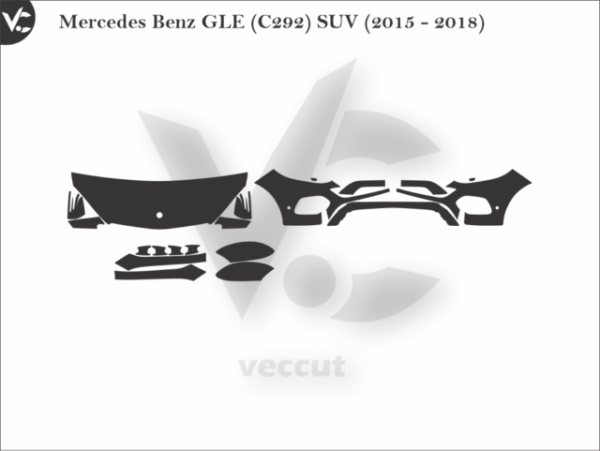 Mercedes Benz GLE (C292) SUV (2015 - 2018) Car Wrap or PPF Template