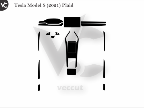 Tesla Model S (2021) Plaid Car Interior Wrap Cutting Template