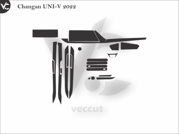 Changan UNI-V 2022 Car Interior Wrap Cutting Template