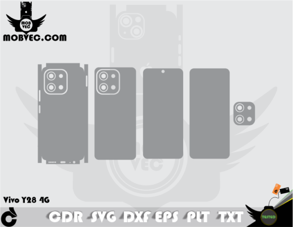 Vivo Y28 4G Skin Cut Template Vector