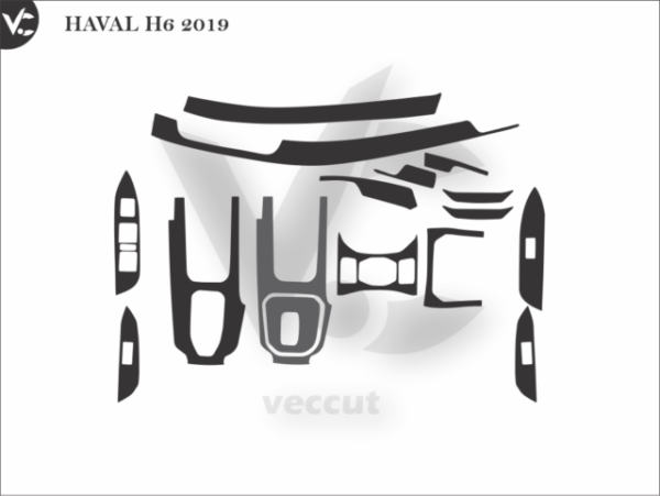 HAVAL H6 2019 Car Interior Wrap Cutting Template