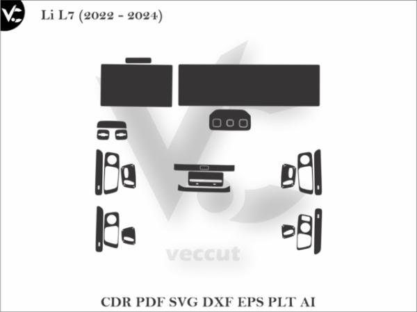 Li L7 (2022 - 2024) Car Interior Wrap Cutting Template