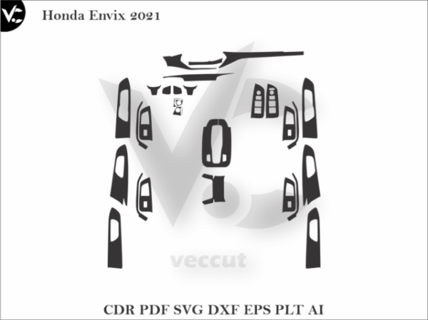 Honda Envix 2021 Car Interior Wrap Cutting Template