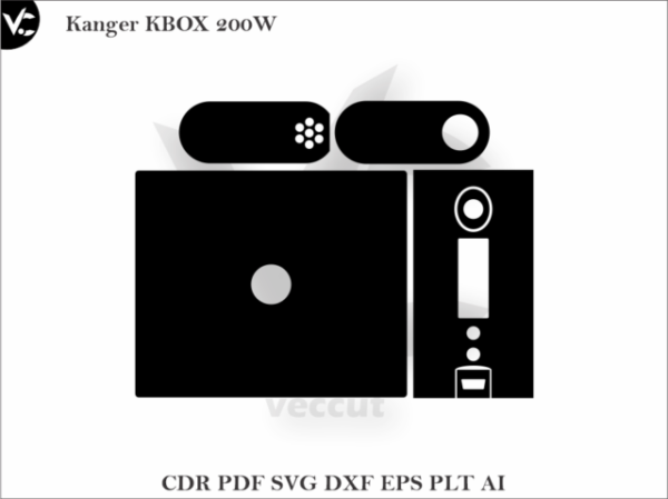 Kanger KBOX 200W Wrap Cut Template Vector