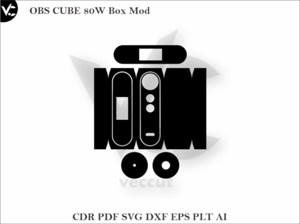 OBS CUBE 80W Box Mod Wrap Cut Template Vector