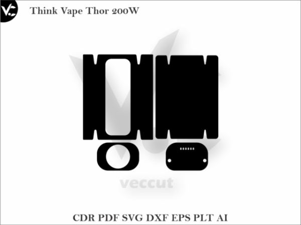 Think Vape Thor 200W Wrap Cut Template Vector