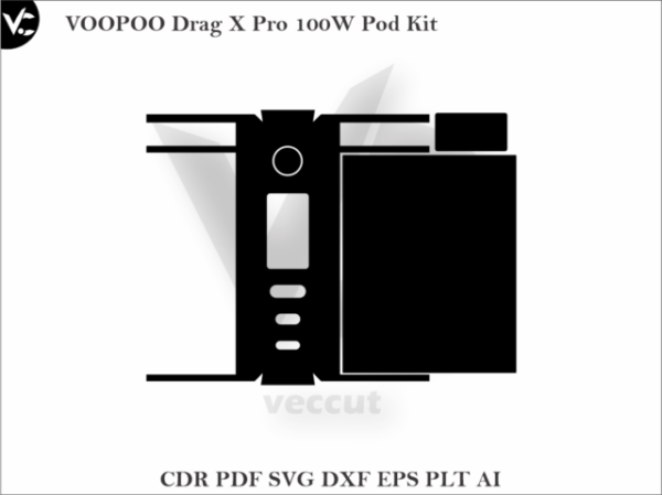 VVOOPOO Drag X Pro 100W Pod Kit Wrap Cut Template Vector