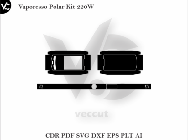 Vaporesso Polar Kit 220W Wrap Cut Template Vector