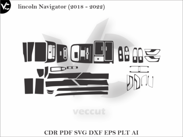 lincoln Navigator (2018 - 2022) Car Interior Wrap Cutting Template