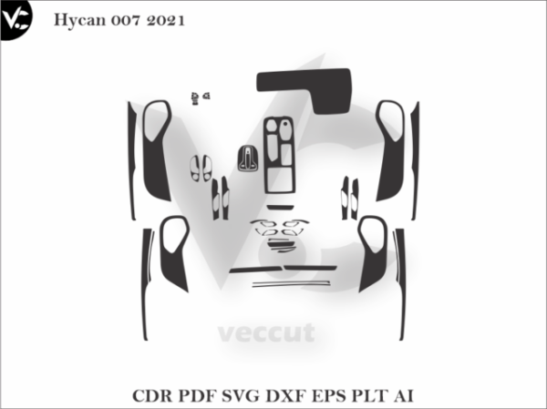 Hycan 007 2021 Car Interior Wrap Cutting Template