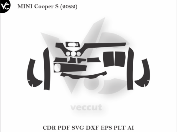 MINI Cooper S (2022) Car Interior Wrap Cutting Template