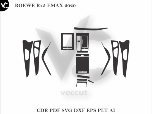 ROEWE Rx5 EMAX 2020 Car Interior Wrap Cutting Template