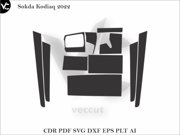 Sokda Kodiaq 2022 Car Interior Wrap Cutting Template