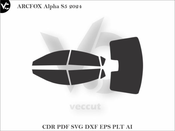 ARCFOX Alpha S5 2024 Tint Film Cut Template Vector