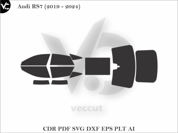 Audi RS7 (2019 - 2024) Tint Film Cut Template Vector