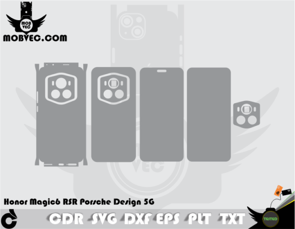 Honor Magic6 RSR Porsche Design 5G Skin Cut Template Vector