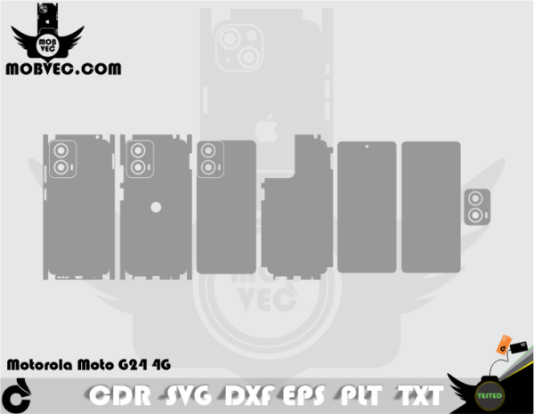 Motorola Moto G24 4G Skin Cut Template Vector