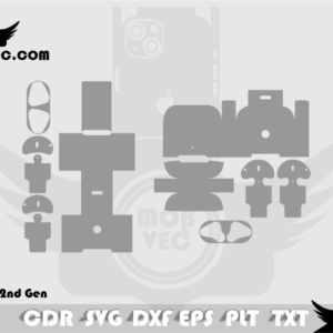 Airpod 2nd Gen Skin Cut Template Vector