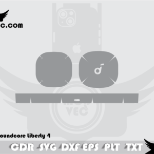 Anker Soundcore Liberty 4 NC Skin Cut Template Vector