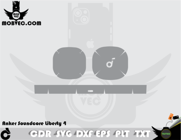 Anker Soundcore Liberty 4 NC Skin Cut Template Vector
