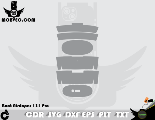 Boat Airdopes 131 Pro Skin Cut Template Vector