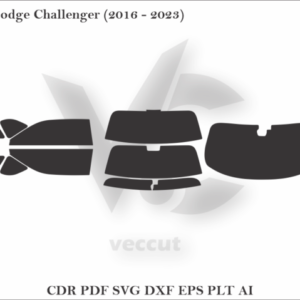 Dodge Challenger (2016 - 2023) Tint Film Cut Template Vector