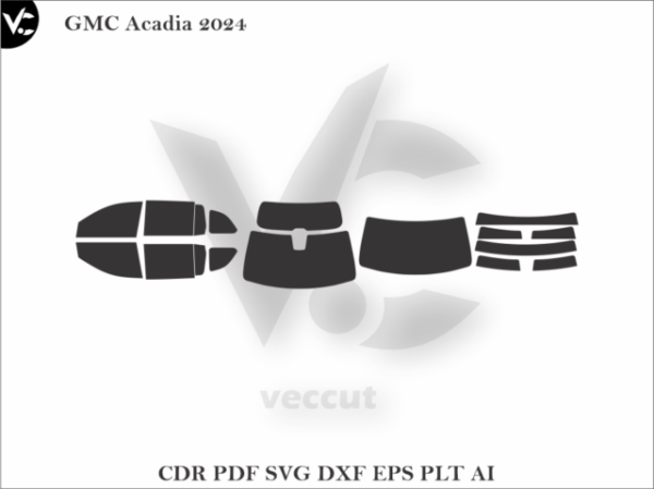 GMC Acadia 2024 Tint Film Cut Template Vector