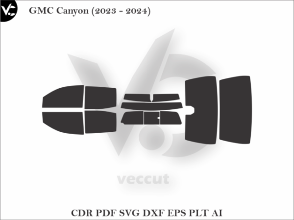 GMC Canyon (2023 - 2024) Tint Film Cut Template Vector