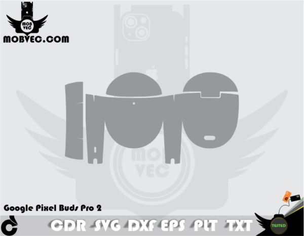 Google Pixel Buds Pro 2 Skin Cut Template Vector