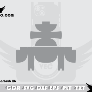 Honor Earbuds X6 Skin Cut Template Vector