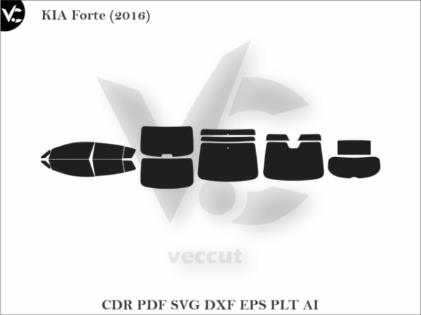 KIA Forte (2016) Tint Film Cut Template Vector