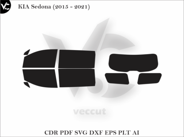 KIA Sedona (2015 - 2021) Tint Film Cut Template Vector