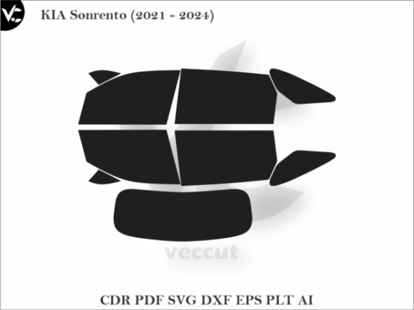 KIA Sonrento (2021 - 2024) Tint Film Cut Template Vector