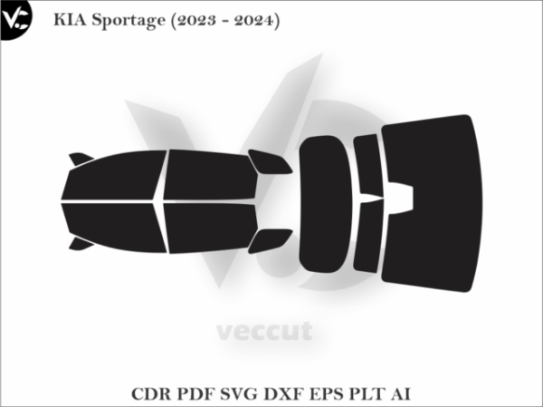 KIA Sportage (2023 - 2024) Tint Film Cut Template Vector