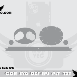 OnePlus Buds Q2s Skin Cut Template Vector