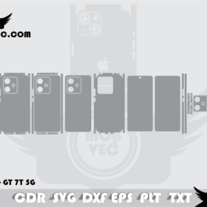 Realme GT 7T 5G Skin Cut Template Vector