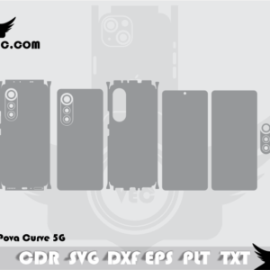 Tecno Pova Curve 5G Skin Cut Template Vector