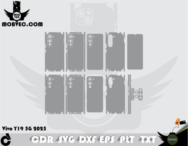 Vivo Y19 5G 2025 Skin Cut Template Vector