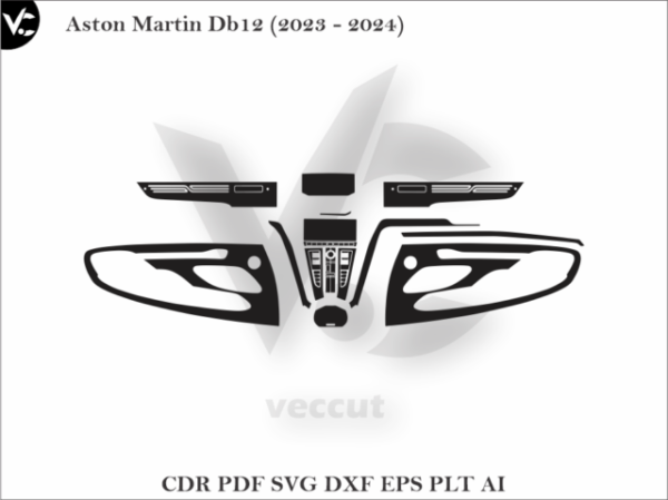 Aston Martin Db12 (2023 - 2024) Car Interior Wrap Cutting Template