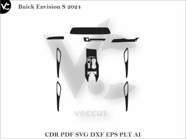 Buick Envision S 2024 Car Interior Wrap Cutting Template