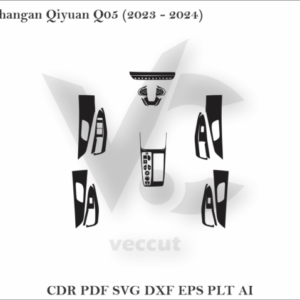 Changan Qiyuan Q05 (2023 - 2024) Car Interior Wrap Cutting Template